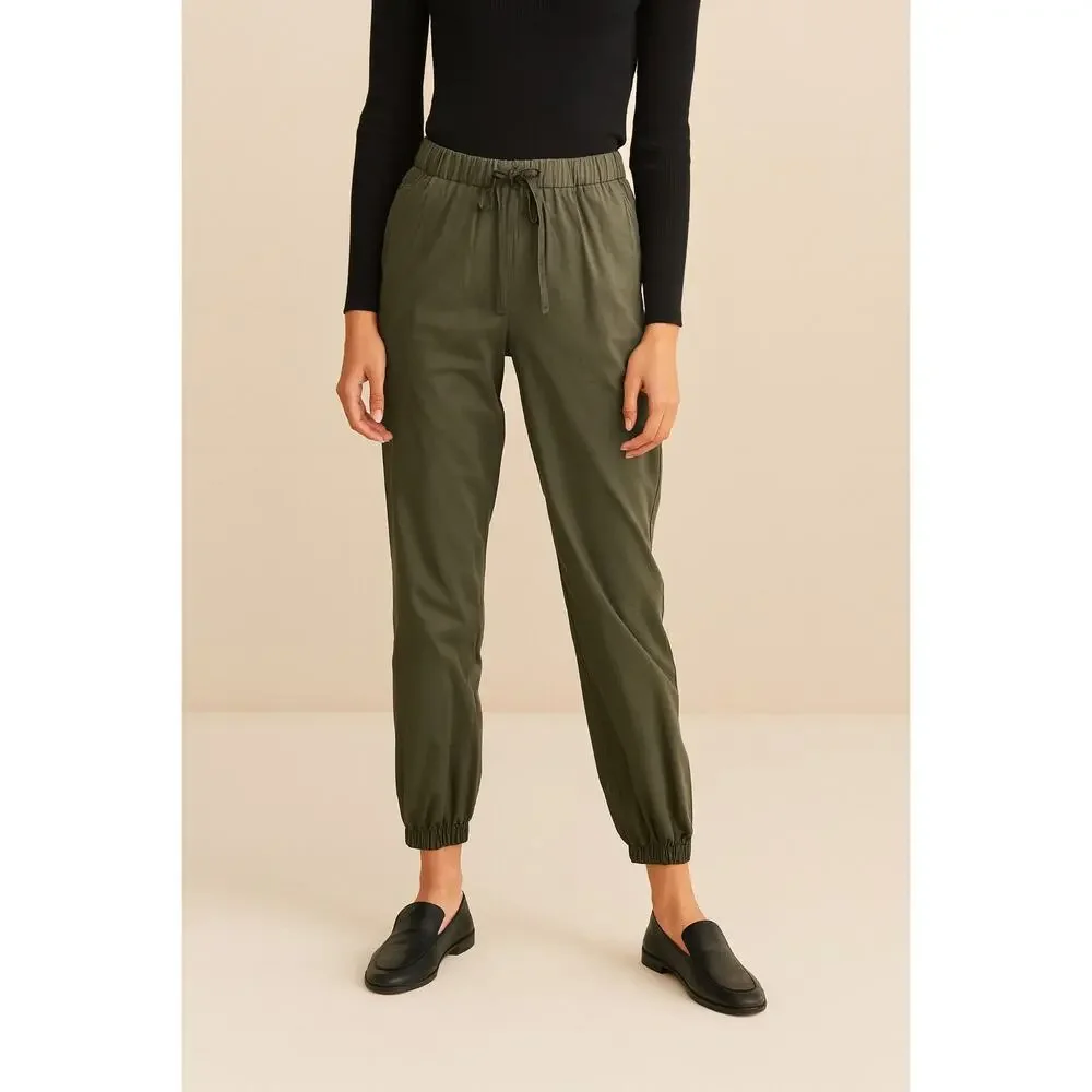 COS Olive Green Elastic Waist Jogger Pants – Size S